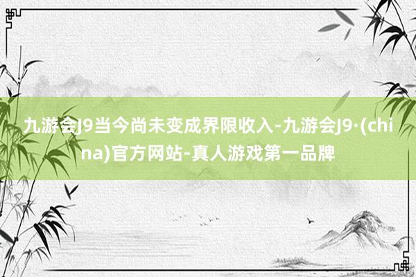 九游会J9当今尚未变成界限收入-九游会J9·(china)官方网站-真人游戏第一品牌