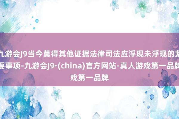 九游会J9当今莫得其他证据法律司法应浮现未浮现的紧要事项-九游会J9·(china)官方网站-真人游戏第一品牌