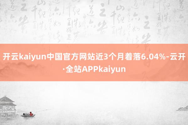 开云kaiyun中国官方网站近3个月着落6.04%-云开·全站APPkaiyun