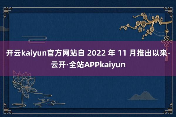 开云kaiyun官方网站自 2022 年 11 月推出以来-云开·全站APPkaiyun